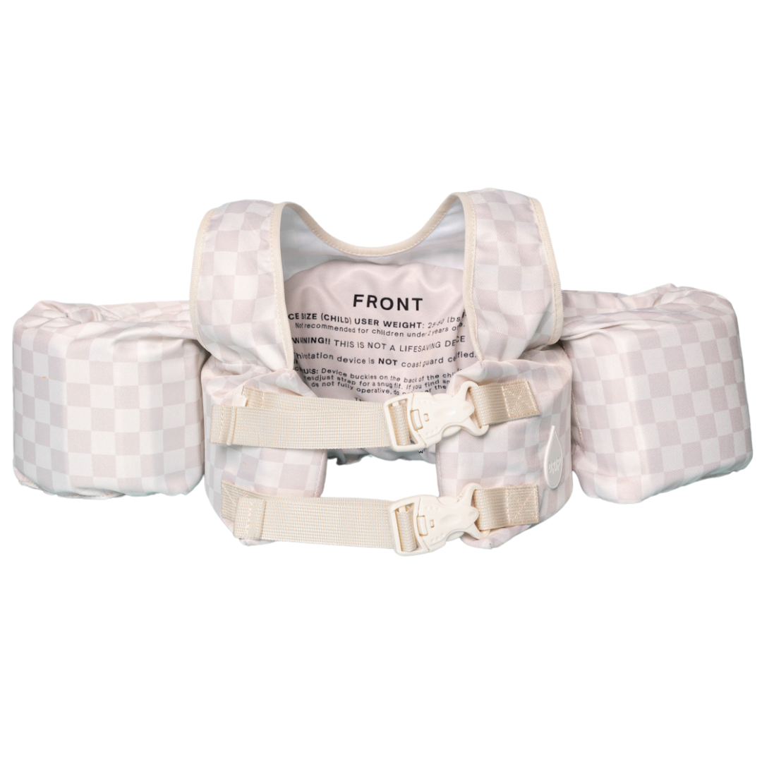 Neutral Checkered Floatie Vest