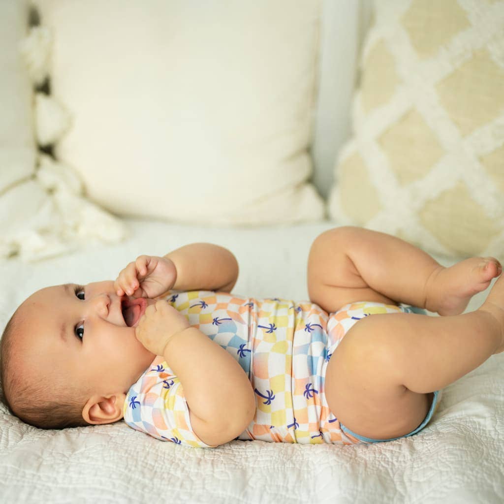 Sunset Checker Bamboo Onesie
