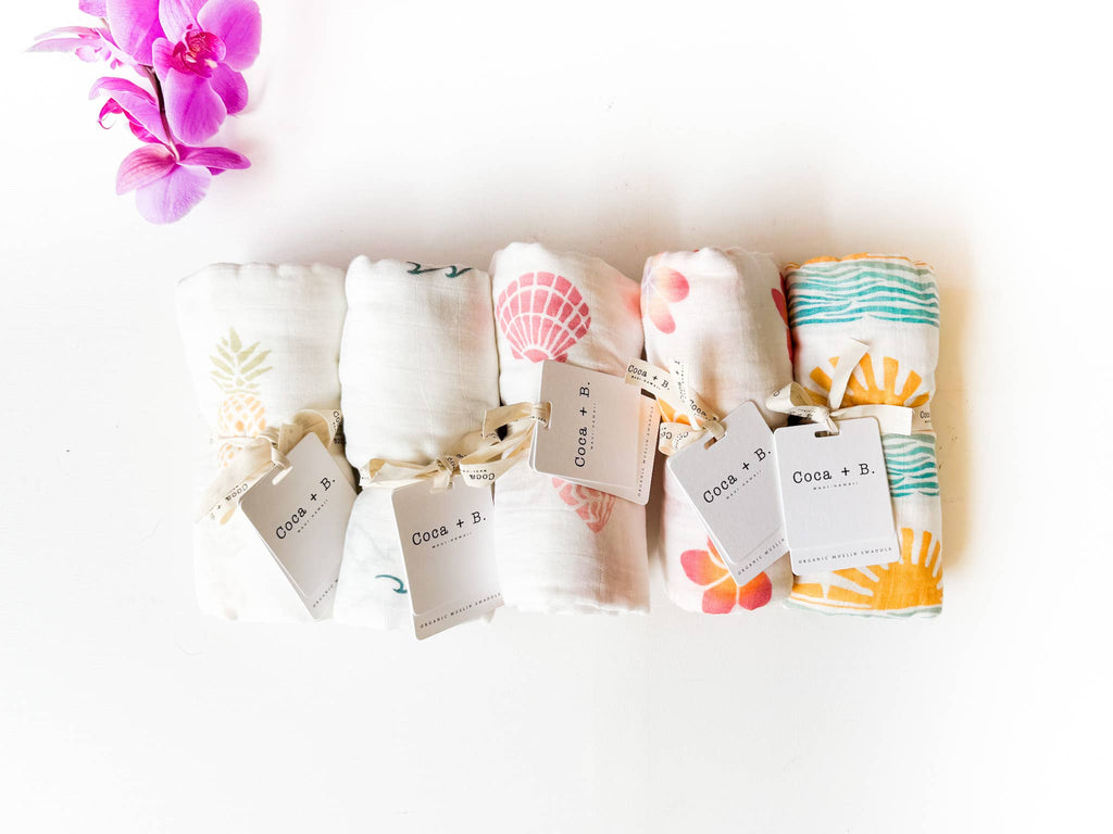 Sun + Wave Surfer Organic Bamboo Swaddle