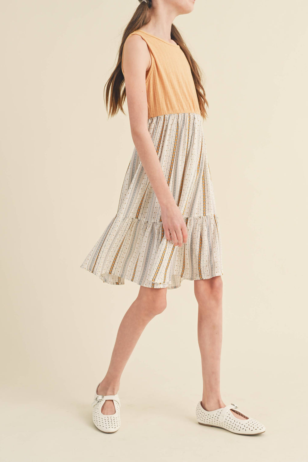 Tween Girls free sleeve flounce dress