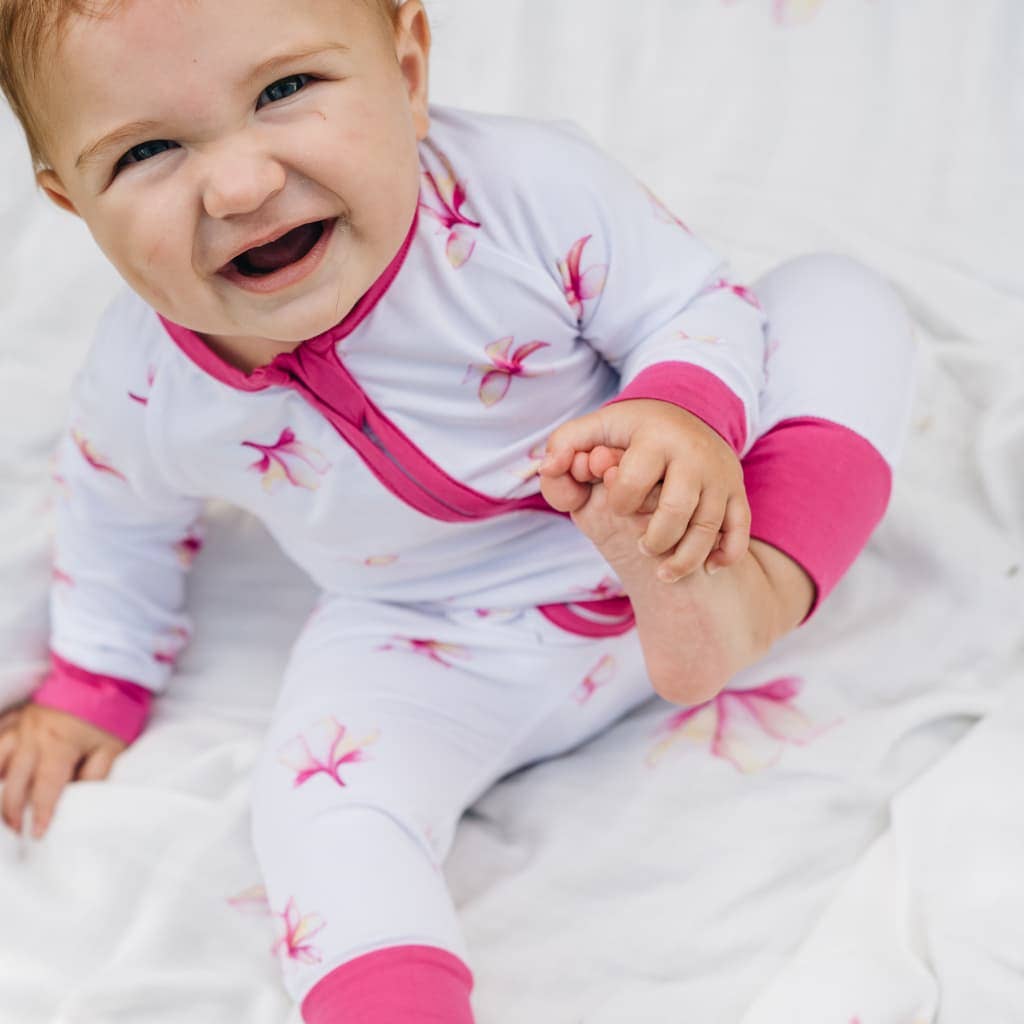 Plumeria Baby Bamboo Coverall