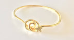 Plumeria Swirl Gold or Silver Bangle