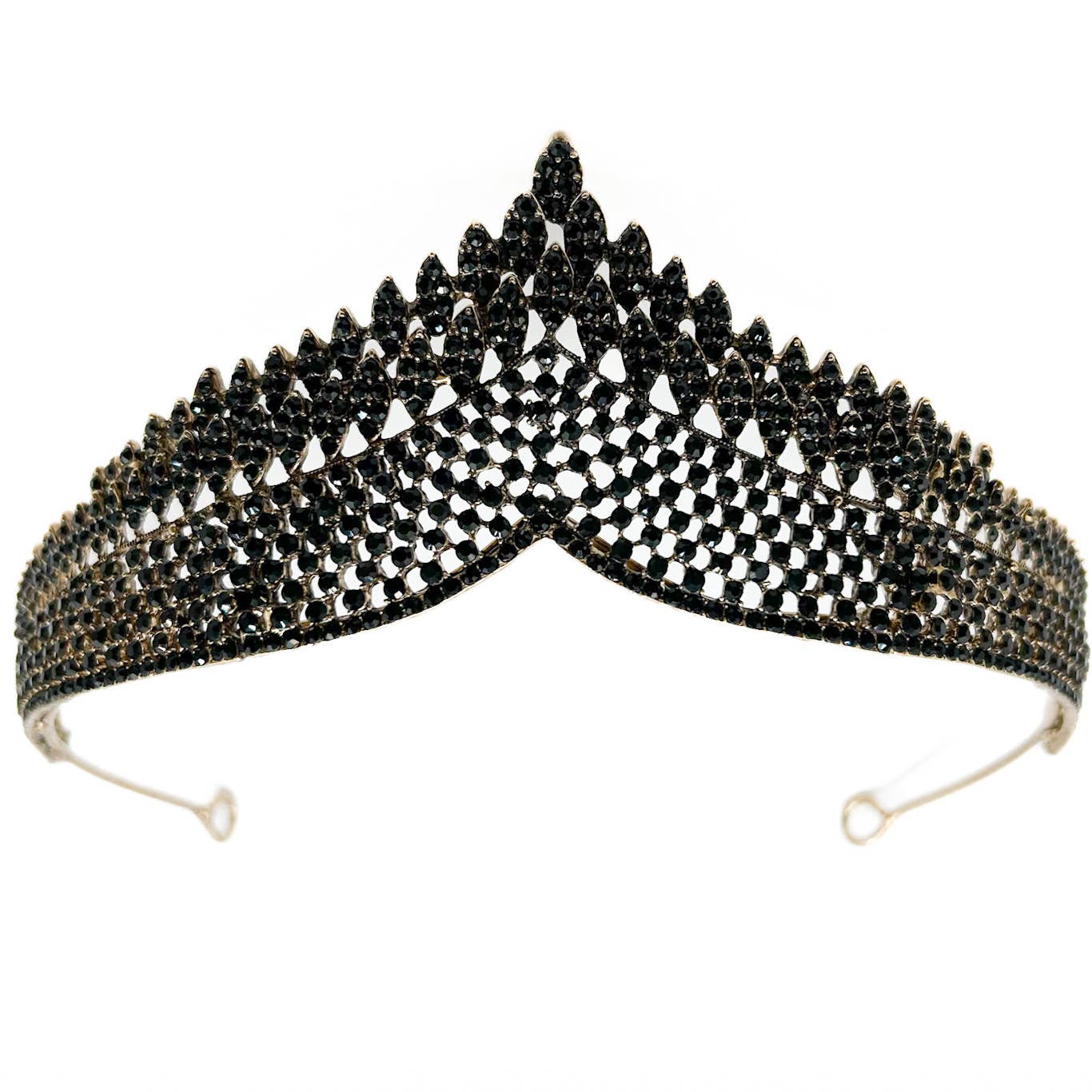 Gold Black rhinestone Tiara - style 2