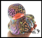 Jumbo Animal Print Rubber Ducks - Rubber Duckies - Cute No