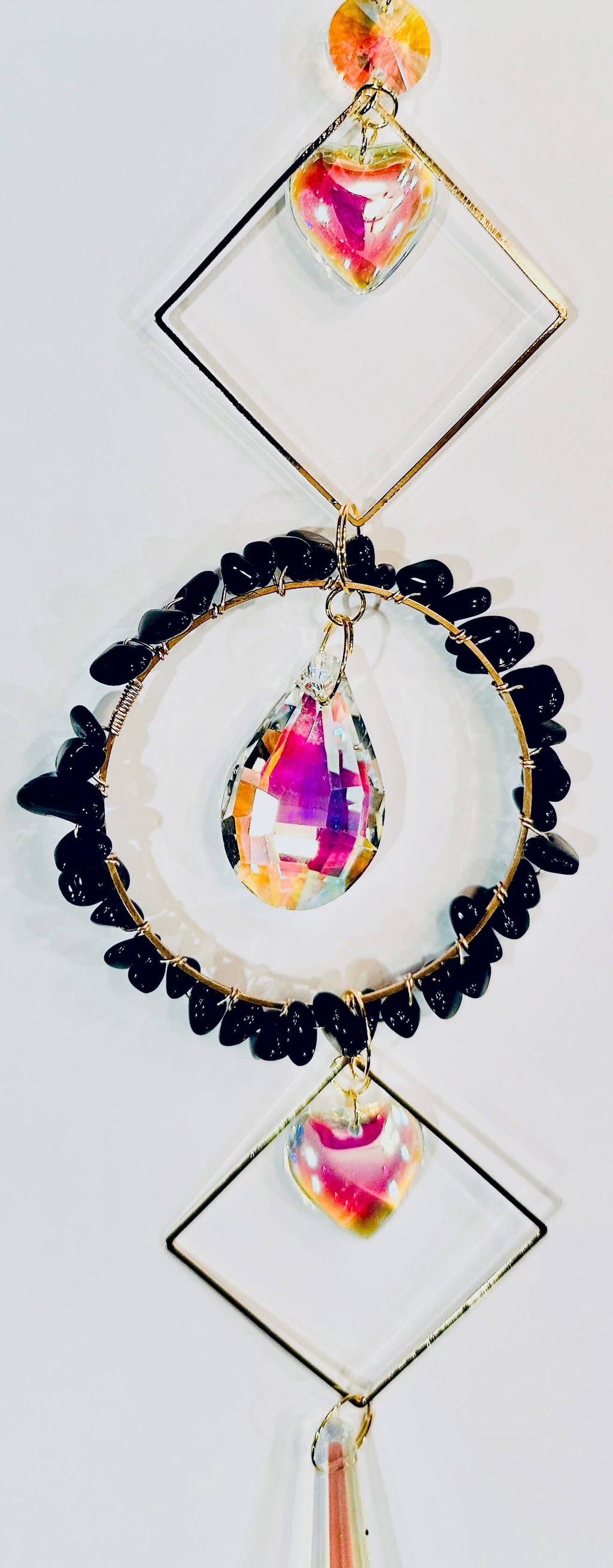 Long Amethyst Crystal Suncatcher