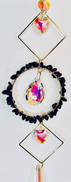 Long Amethyst Crystal Suncatcher
