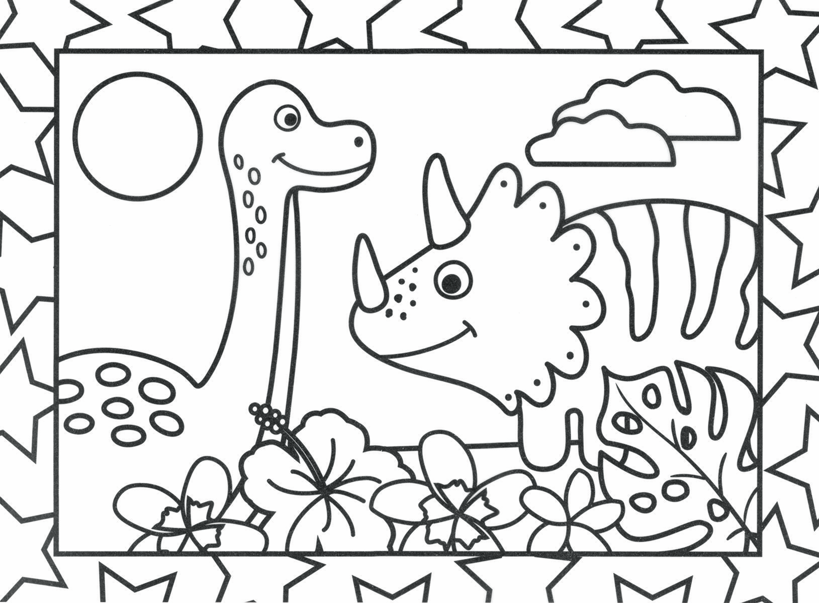Stained Glass Coloring: Dinosaurs