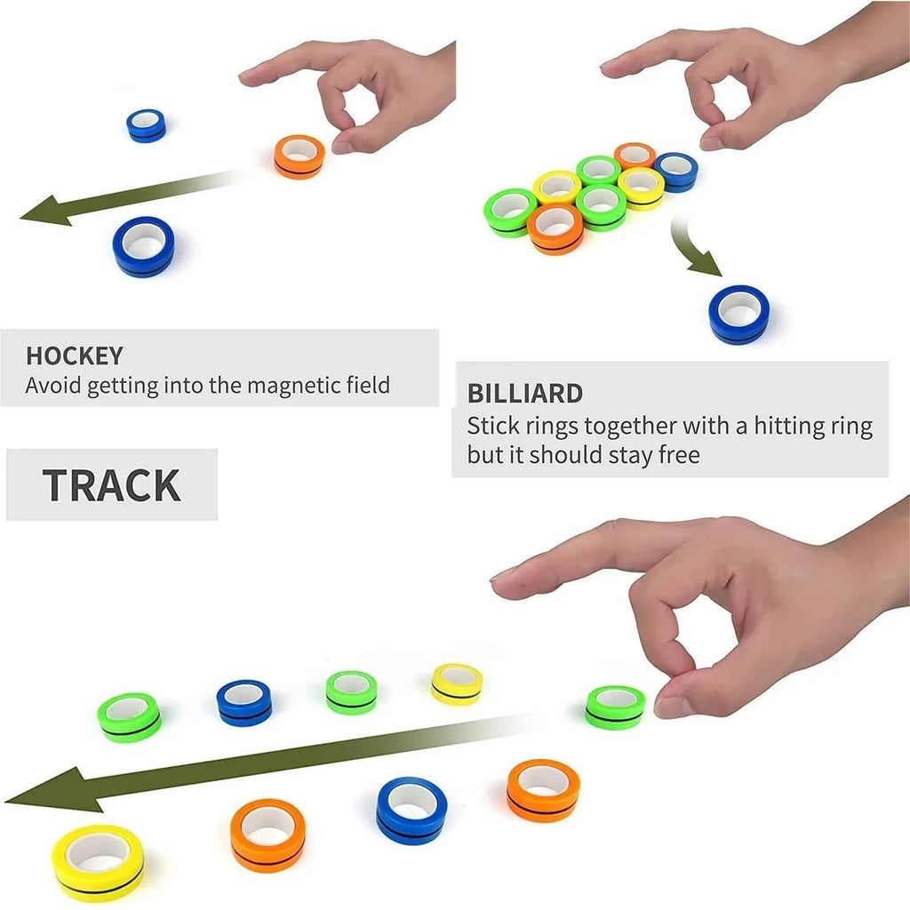 Magnetic Spinner Finger Ring Easter Fidget Kids Toy