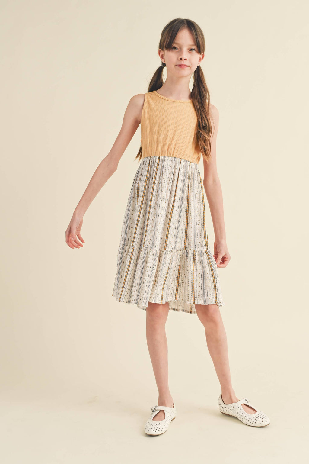 Tween Girls free sleeve flounce dress