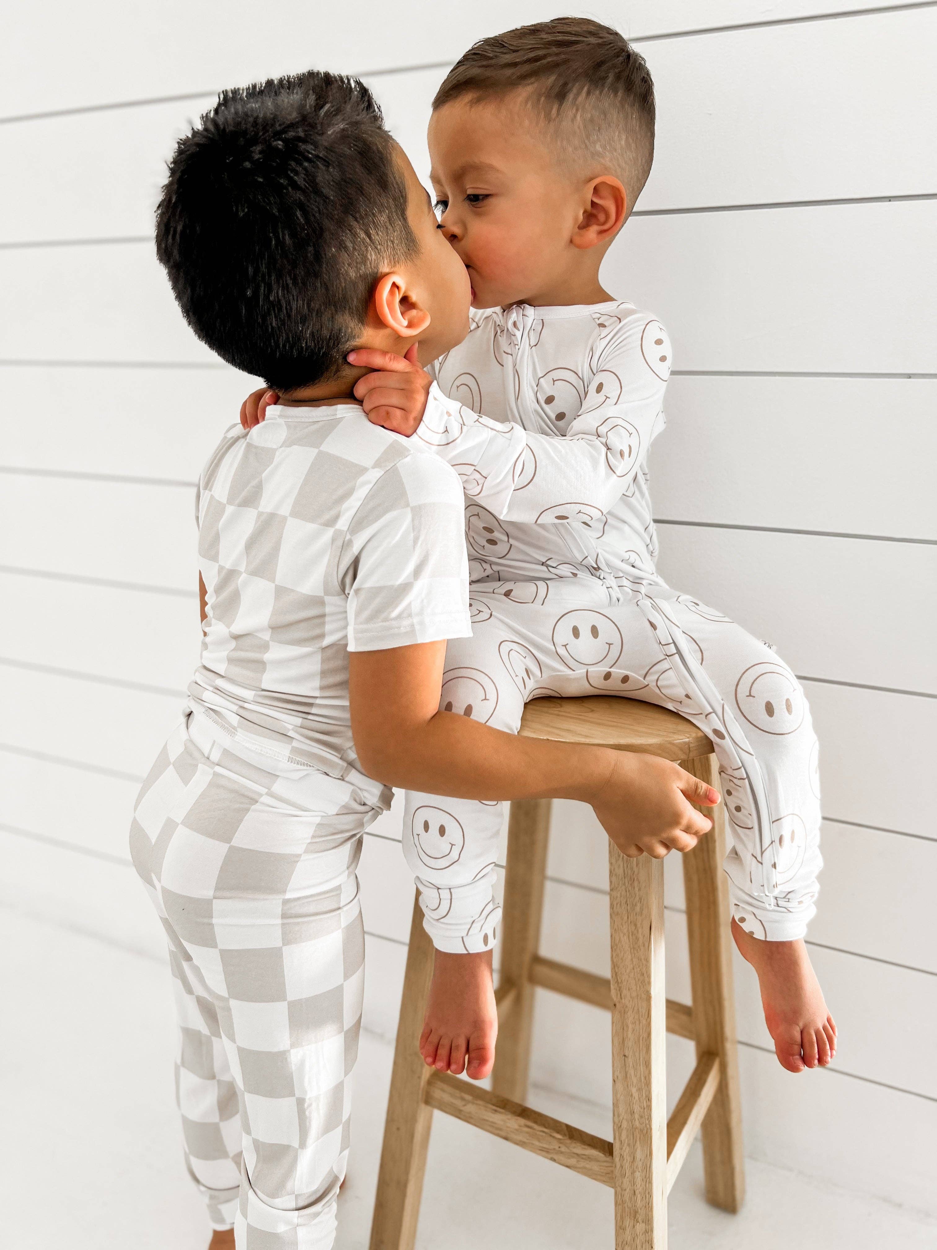 Espresso Check Two Piece Set