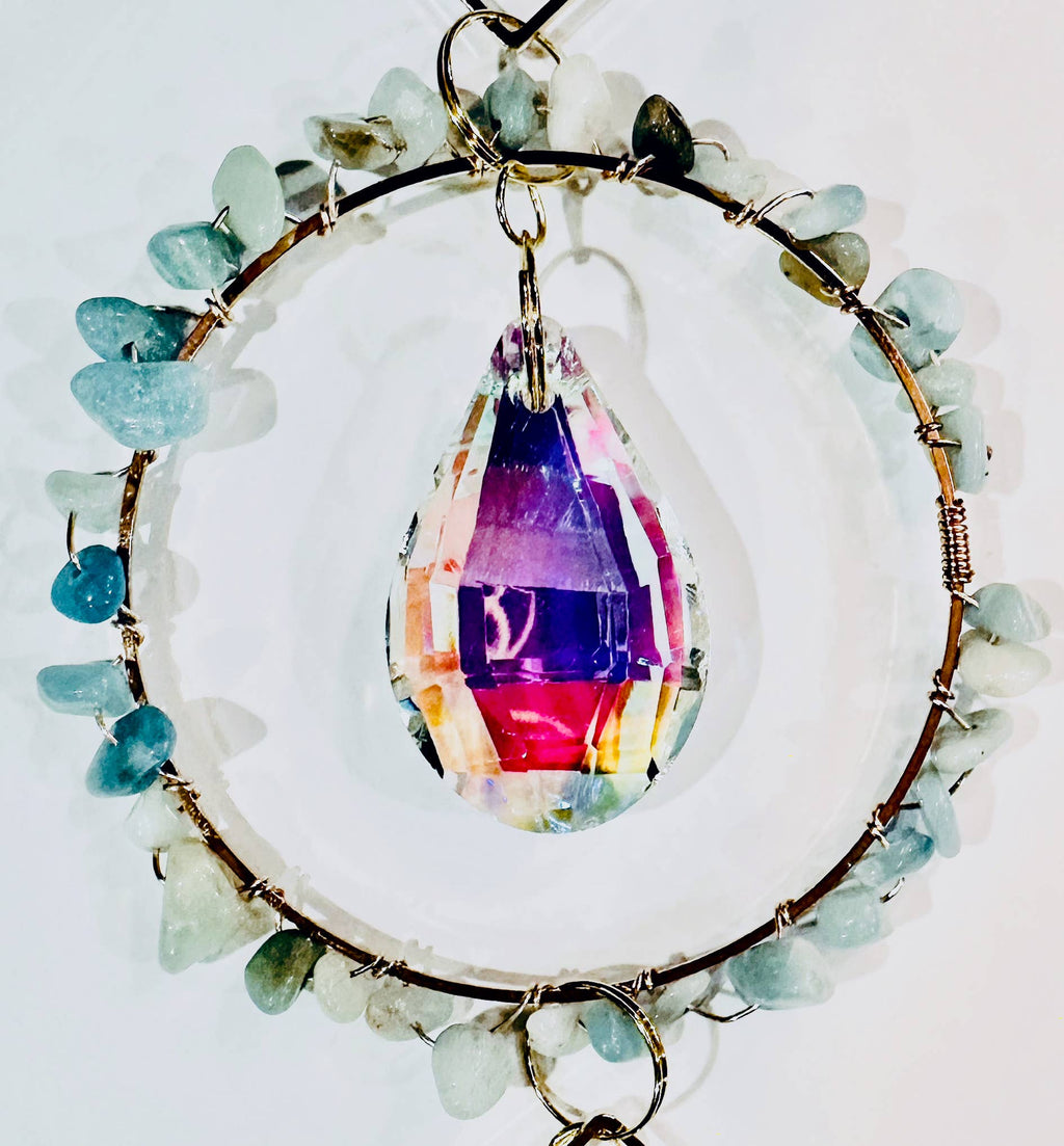 Long Amethyst Crystal Suncatcher