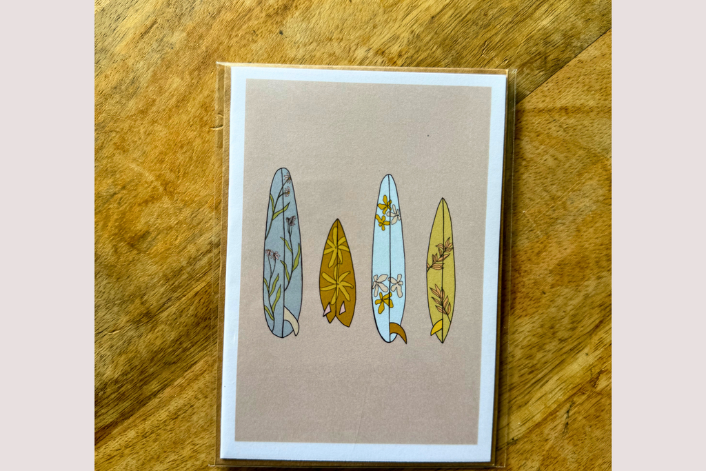 Boho Floral Surfboards Card