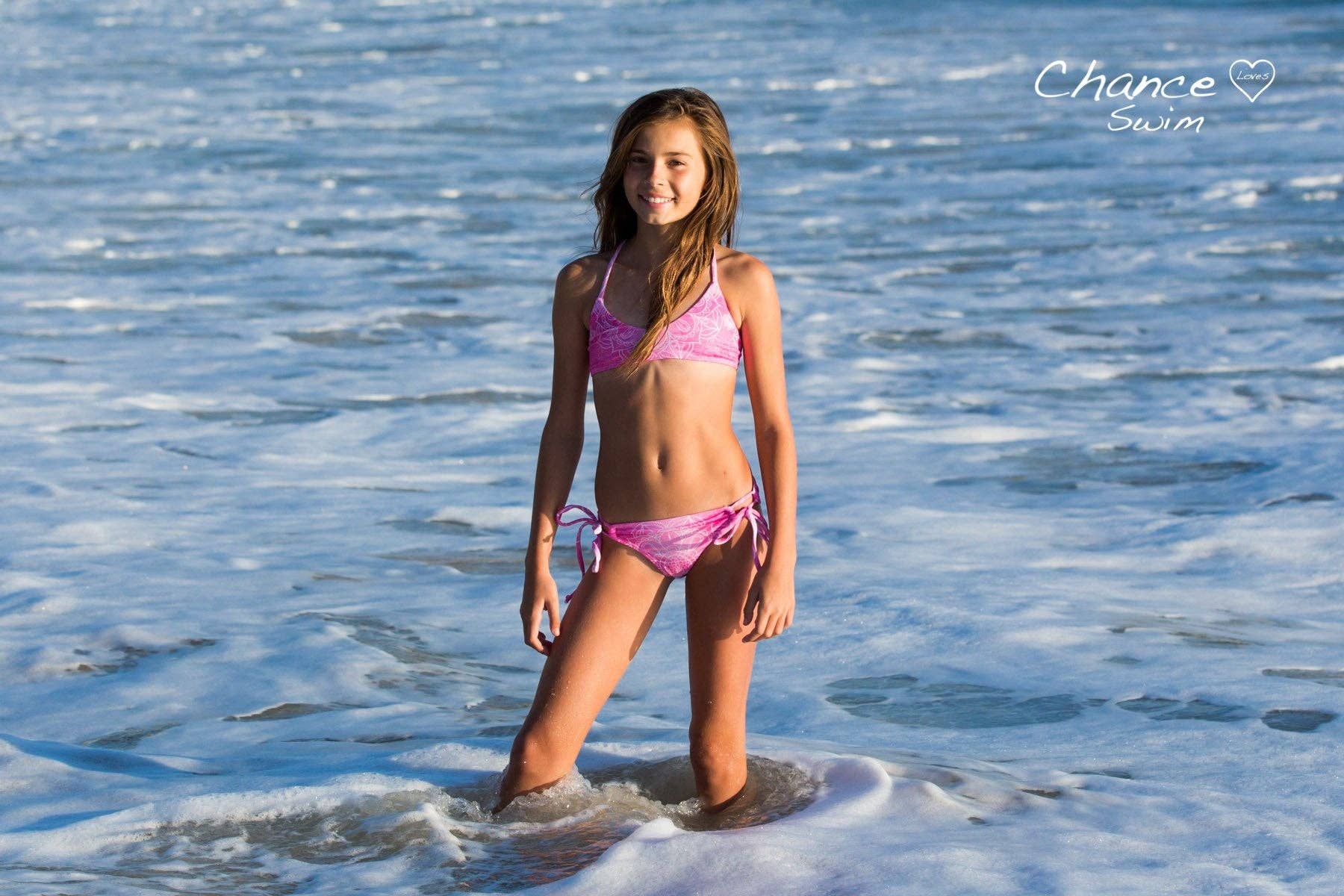 Girls Pink Two-Piece Bikini Swimsuit | Girls Size 8/10