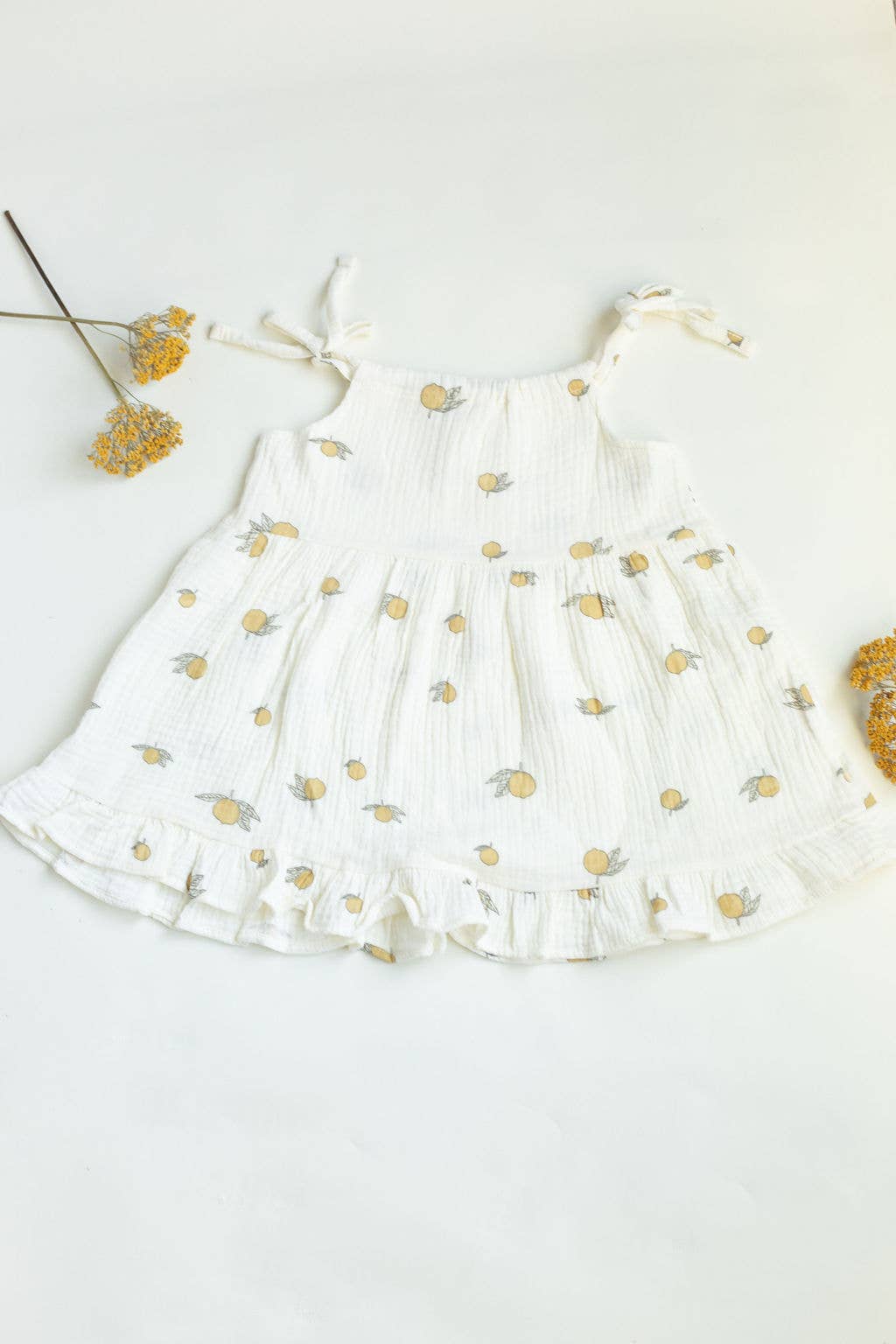 Summer lemon set dress w bloomers