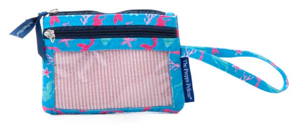 Preppy Pelican 7" (18cm) Wristlet Coin Purse Mermaid Wishes