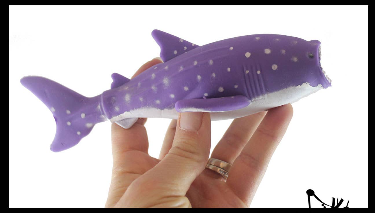 1Purple Spotted Sand Filled Squishy Shark - Moldable Sensor