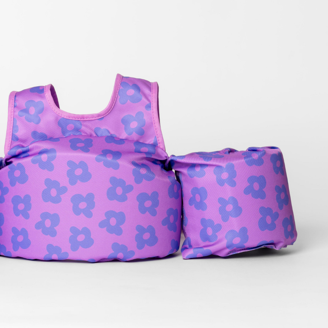 Purple Flower Power Floatie Vest