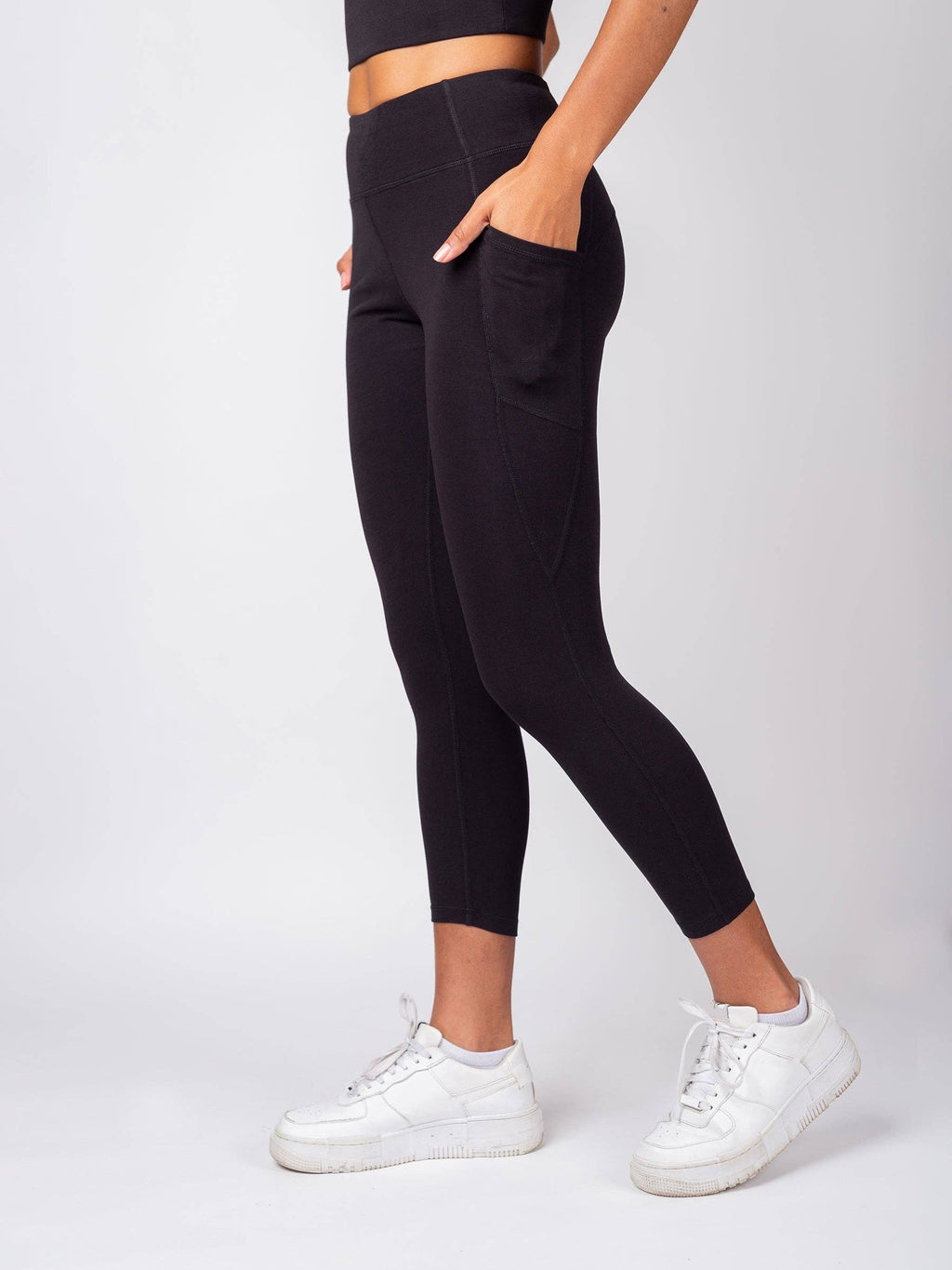 Organic Crop/Petite Leggings | Black