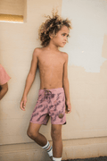 Of One Sea - Kid’s Retro Boardshorts in Mauve Lei