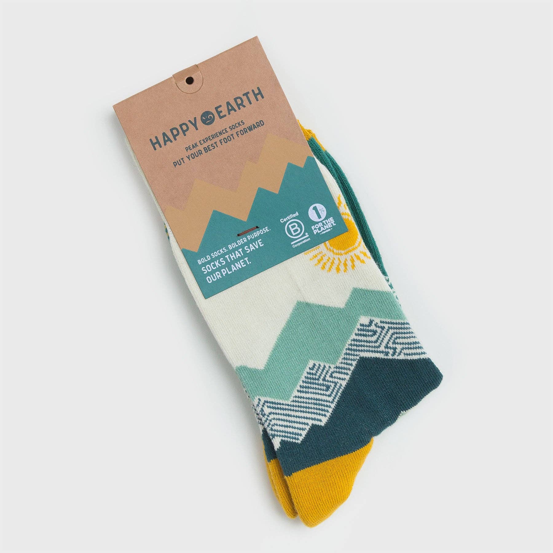Peak Experience Socks | Green, White