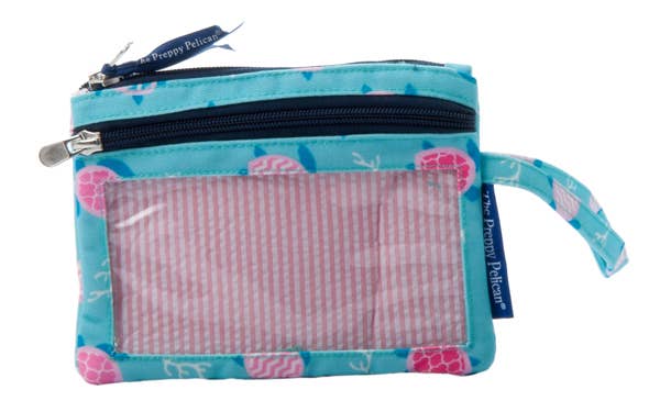 Preppy Pelican 7"(18cm) Wristlet Coin PurseSassy Sea Turtle