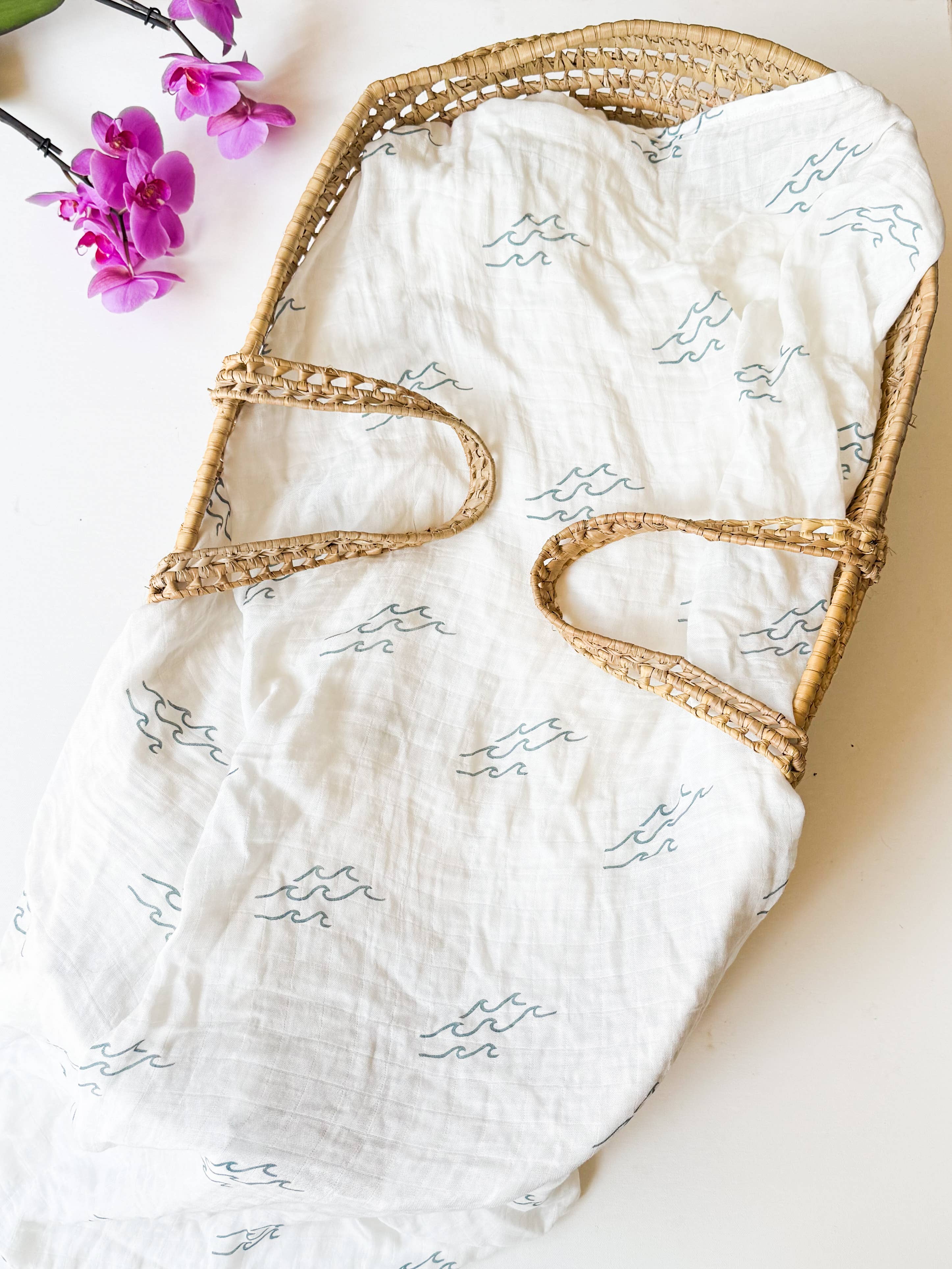Surfer Wave Organic Bamboo Swaddle