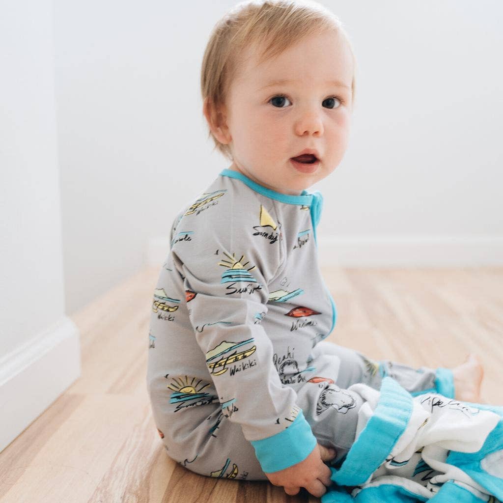 Coco Moon - Surf Report Baby Bamboo Coverall