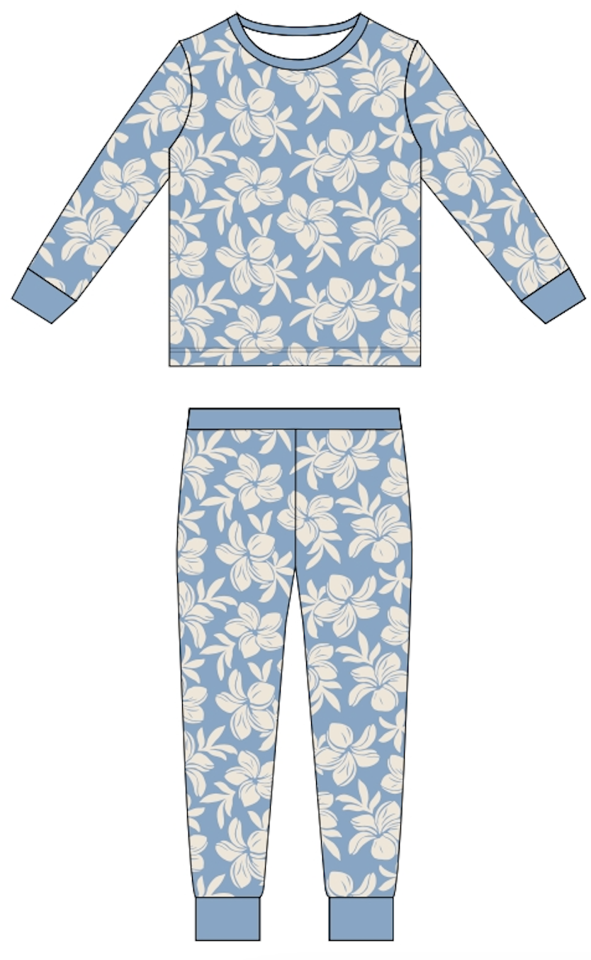 Plumeria Dreams Long Bamboo Pajamas