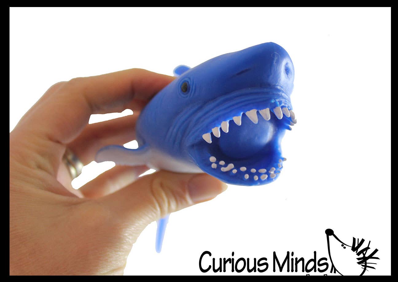 Sand Filled Squishy Shark - Moldable Sensory, Stress, Sque