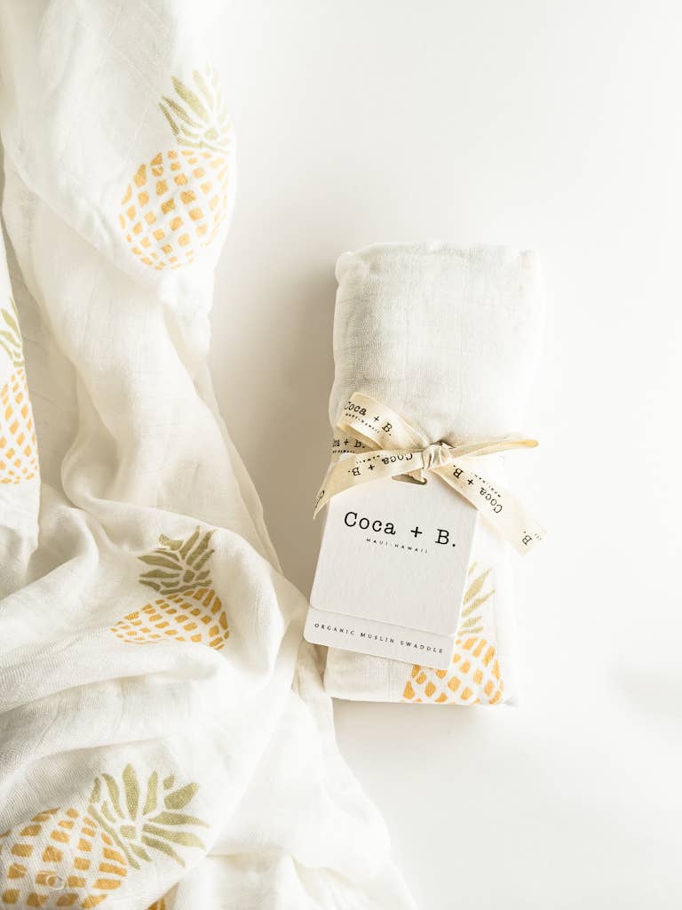 Tropical Pineapple Organic Bamboo Swaddle