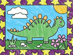Stained Glass Coloring: Dinosaurs