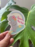 Kawaii Surf Monk Seal Sticker