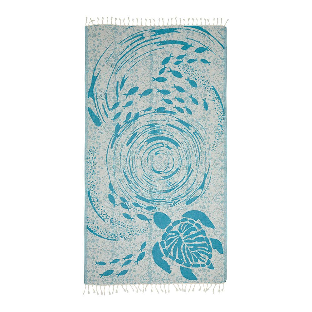 Ocean Turtle Turkish Beach Towels - Sand Free