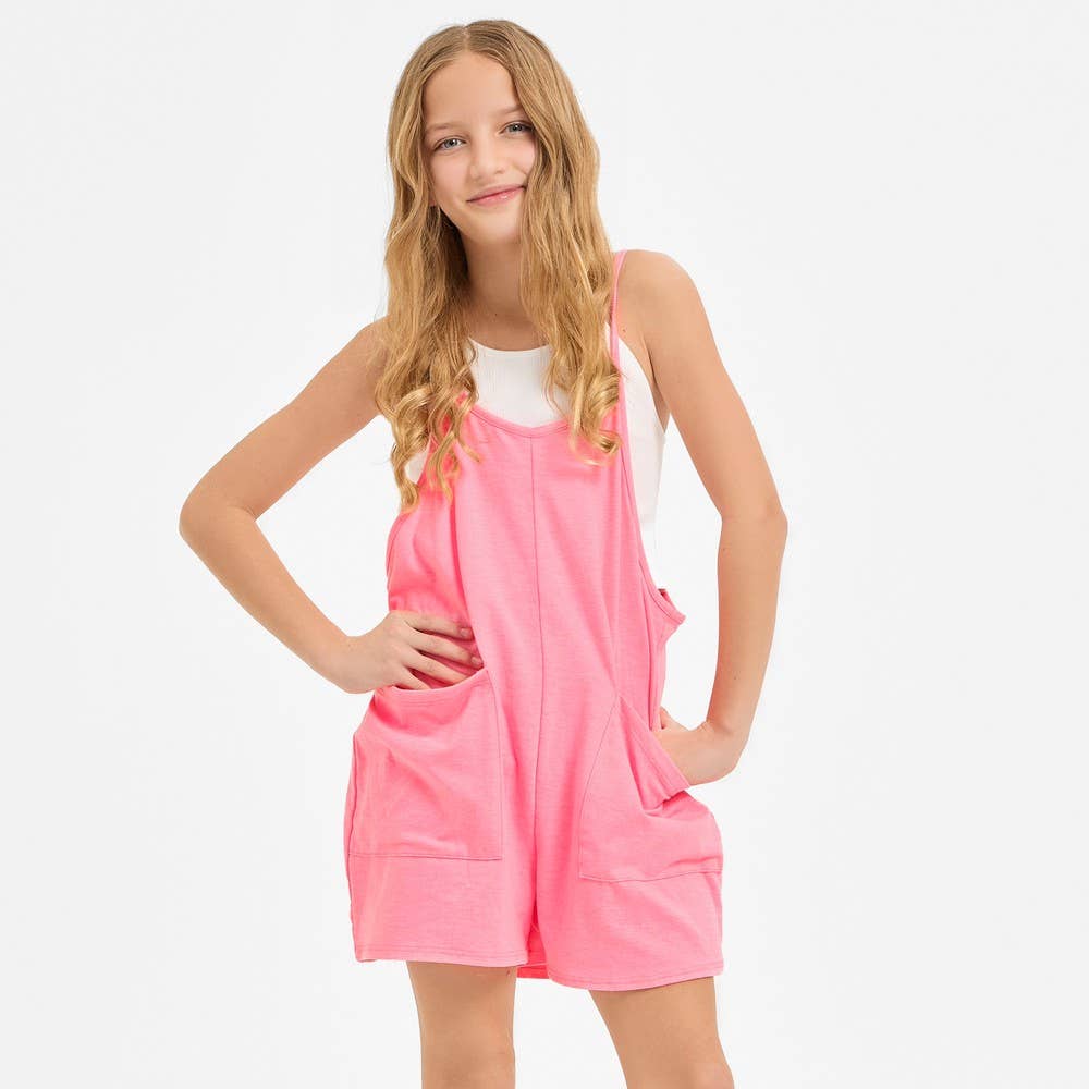 Two Pocket Cotton Overall Romper / Onesie