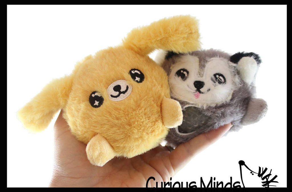 Plush Dog Animal Water Bead Filled Squeeze Stress Balls -