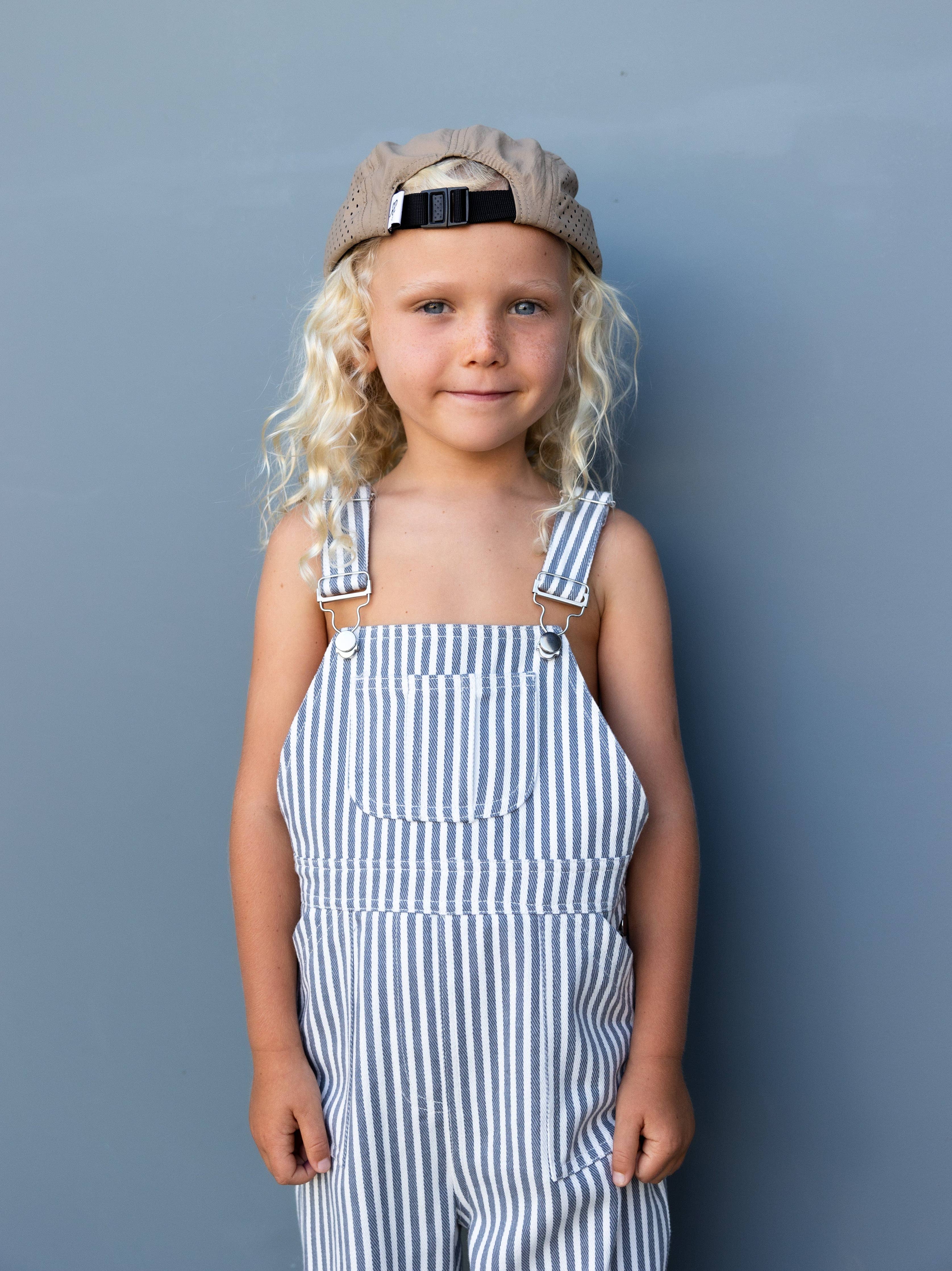 Of One Sea - Kid's Denim Overalls in Pinstripe