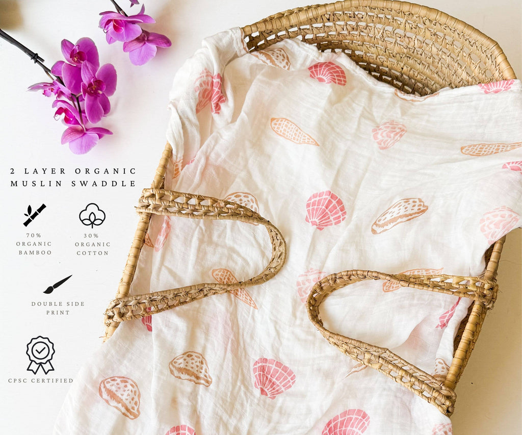 Seashell Organic Bamboo Swaddle