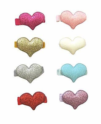Sparkle Heart Hair Clips