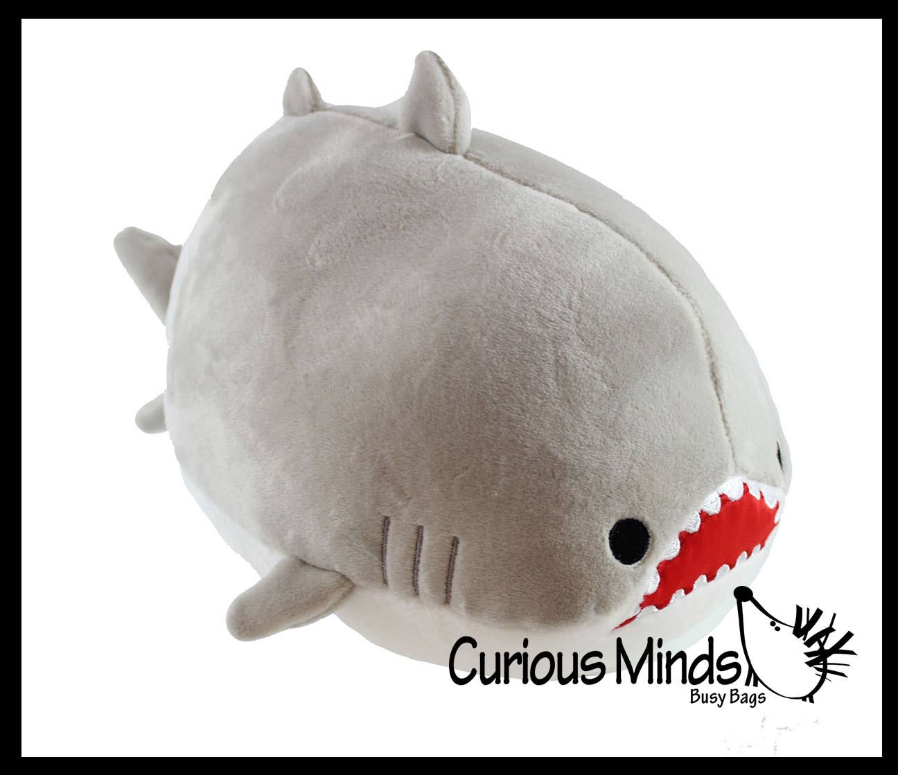 Chubby Plush Shark with Jaws Stuffed Animal Toy - Soft Squi