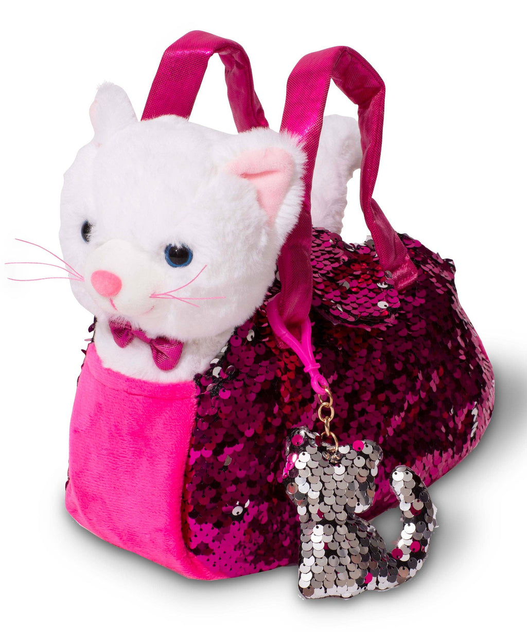 Pet Plush Set with Bag - White Cat