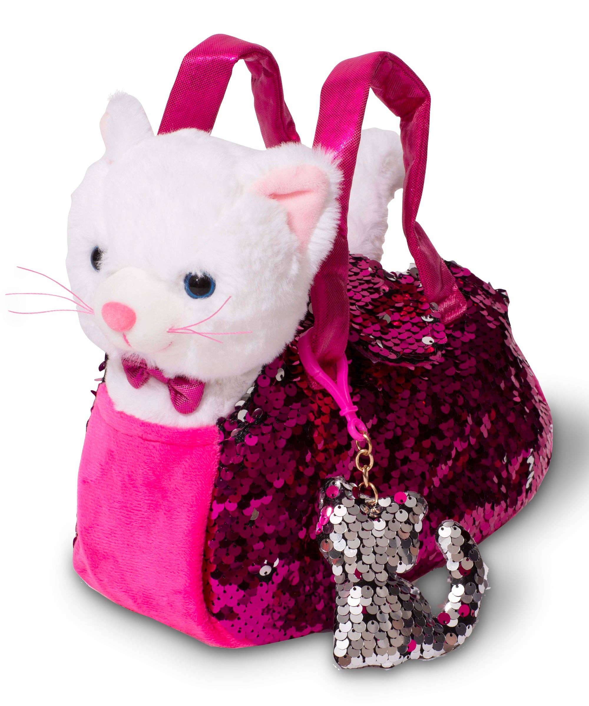 Pet Plush Set with Bag - White Cat