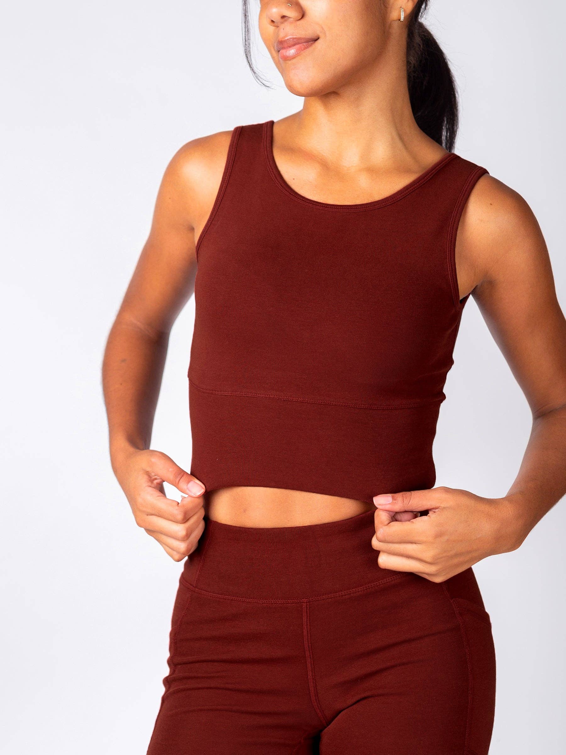 Organic Reversible Activewear Tank | Red