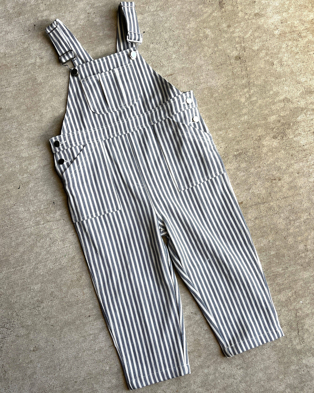 Of One Sea - Kid's Denim Overalls in Pinstripe