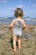 Of One Sea - Girl's Cutout One Piece in Blue Bubble