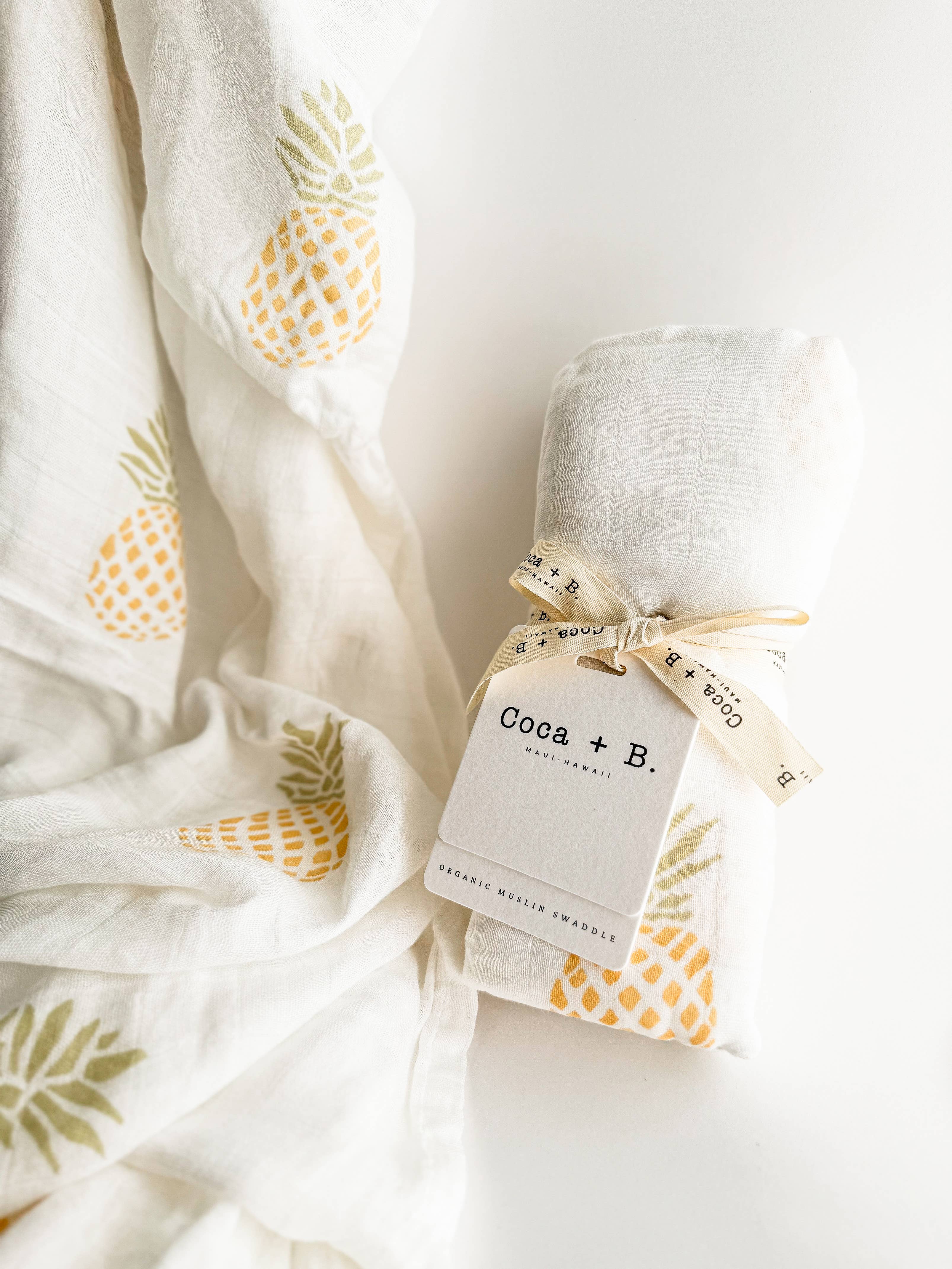 Tropical Pineapple Organic Bamboo Swaddle