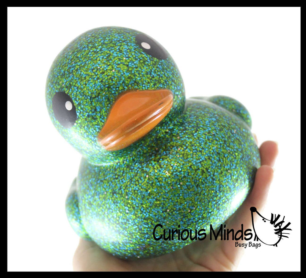 Jumbo Glitter Rubber Ducks - Rubber Ducky Duckies - Cute N