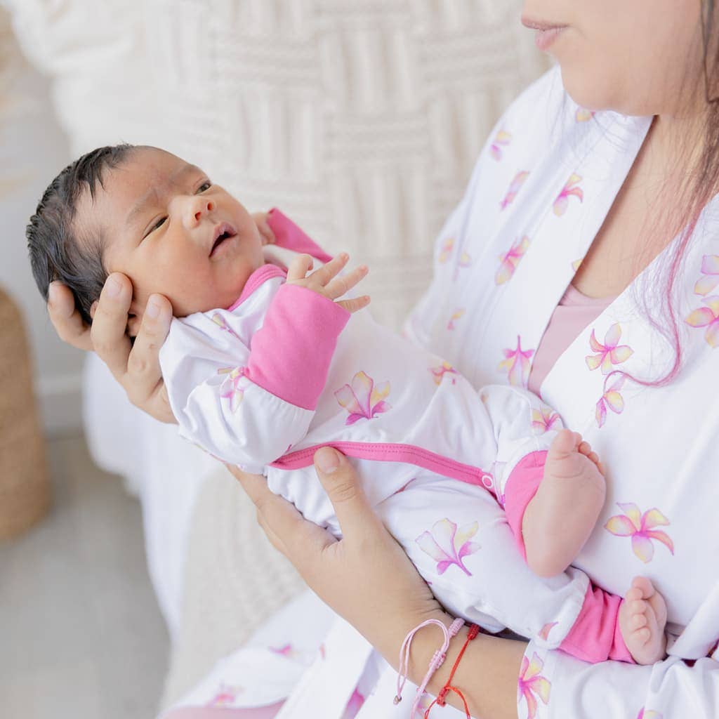 Plumeria Bamboo Newborn Wrap Coverall