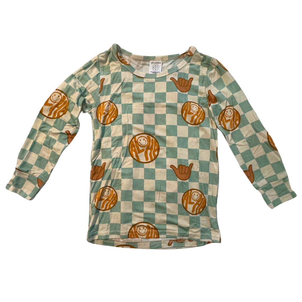 Pajama Set Checkered Mint Aloha