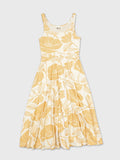 Golden Poppies Organic Midi Fit + Flare Dress