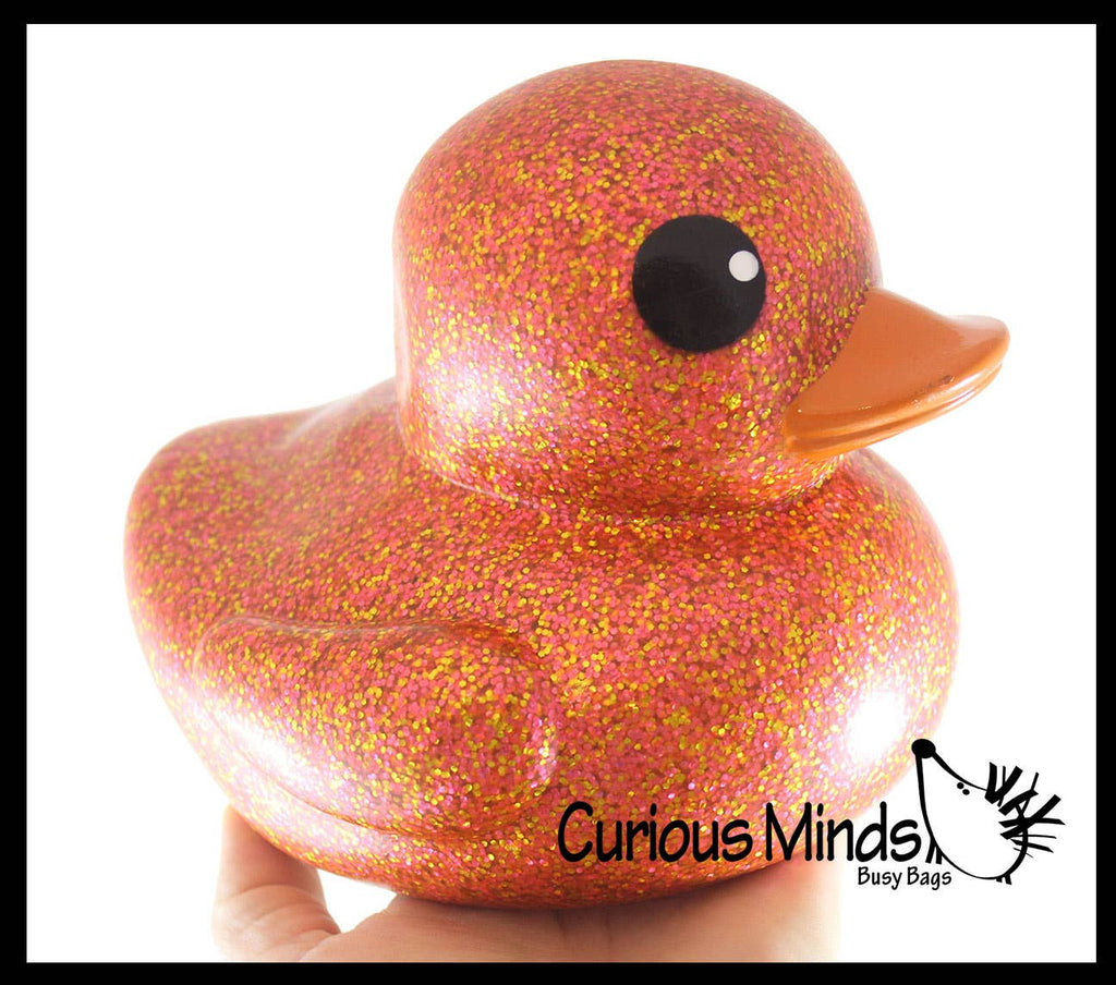 Jumbo Glitter Rubber Ducks - Rubber Ducky Duckies - Cute N